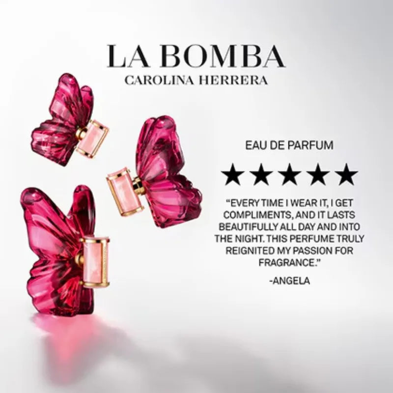 Carolina Herrera La Bomba Eau de Parfum Spray 80 ML Lasting Floral Oriental Pheromones Perfume Cologne 2.7 Oz Original Perfumes